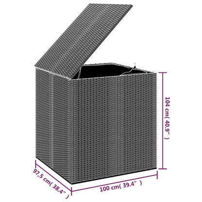 Cushion Box Brown Gradient PE Rattan Large Cushion Box