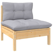 2-seater Garden Sofa Set of 2 Grey, Pine