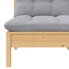2-seater Garden Sofa Set of 2 Grey, Pine