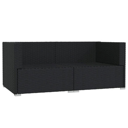 2-seater Sofa Black, Cream PE rattan