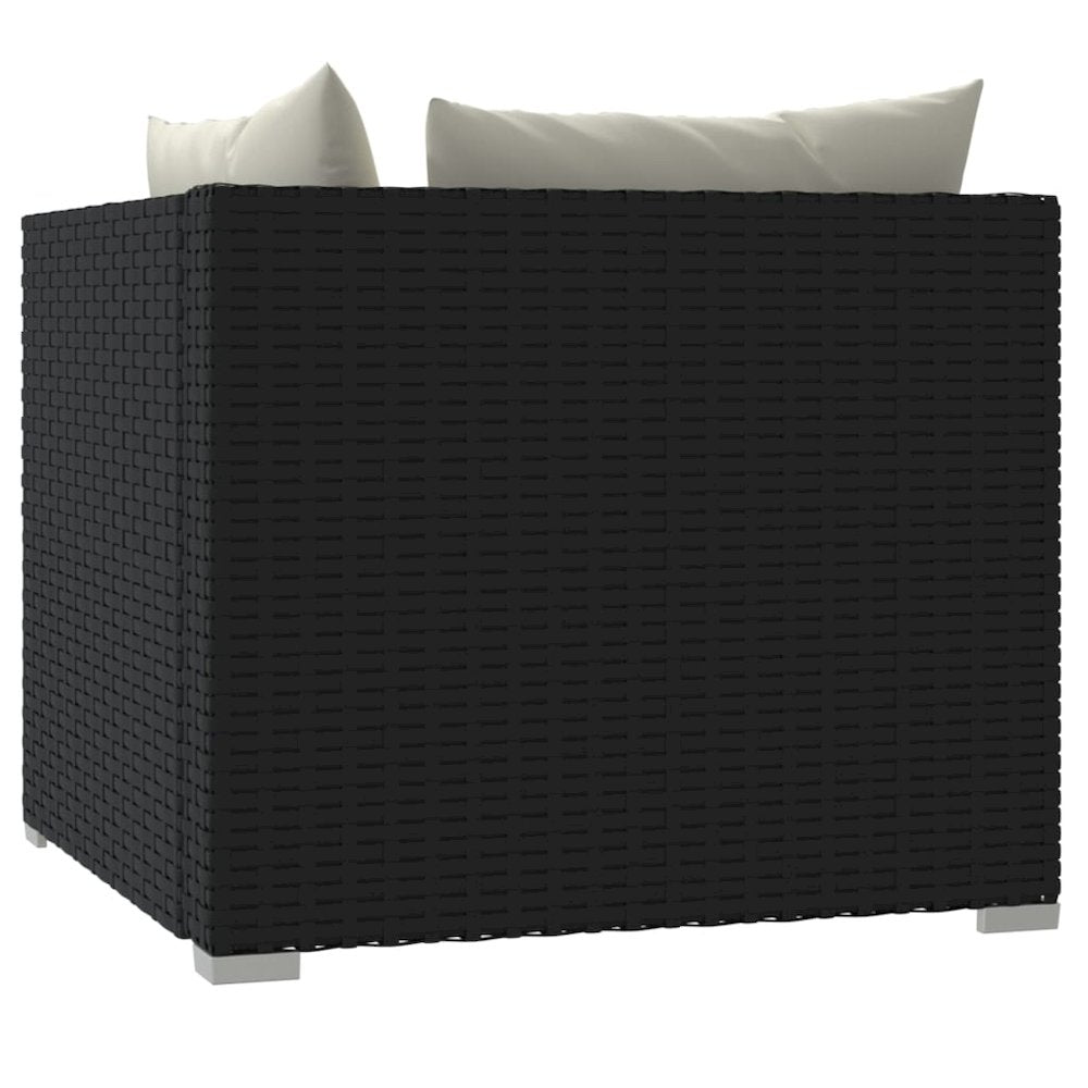 2-seater Sofa Black, Cream PE rattan
