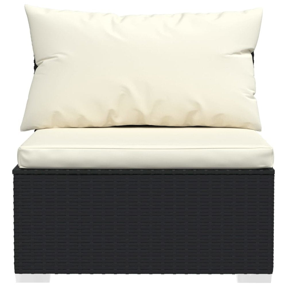 4-seater Sofa Black PE rattan 4-seater Modular 4-Seater Sofa