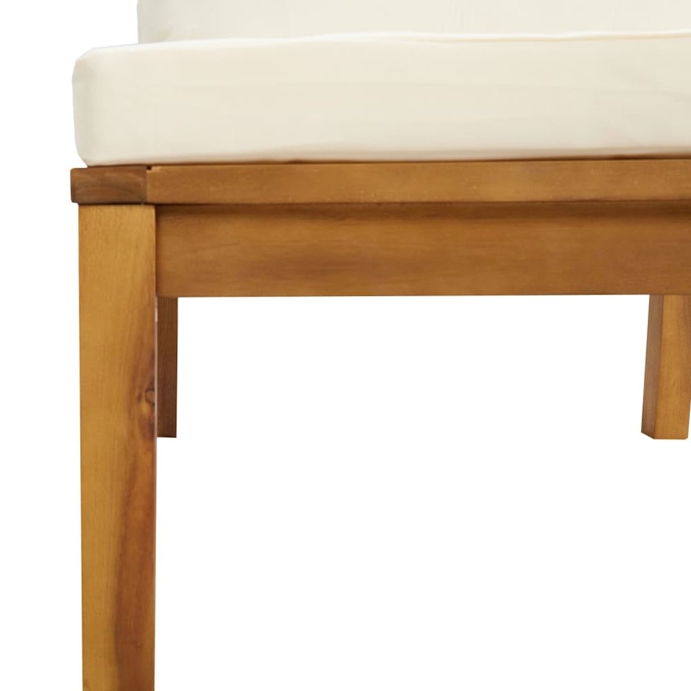 Garden Lounge Set Cream, Natural Wood