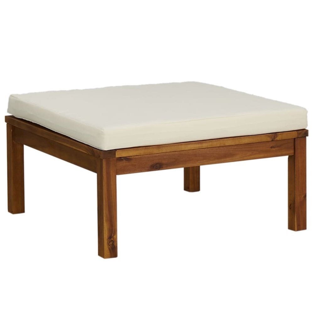 Garden Lounge Set Cream, Natural Wood
