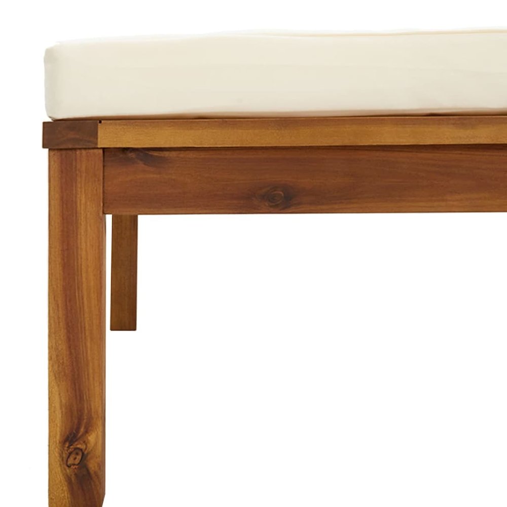 Garden Lounge Set Cream, Natural Wood