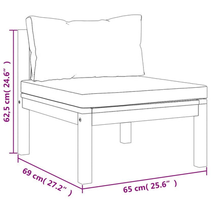 Garden Lounge Set Cream, Natural Wood
