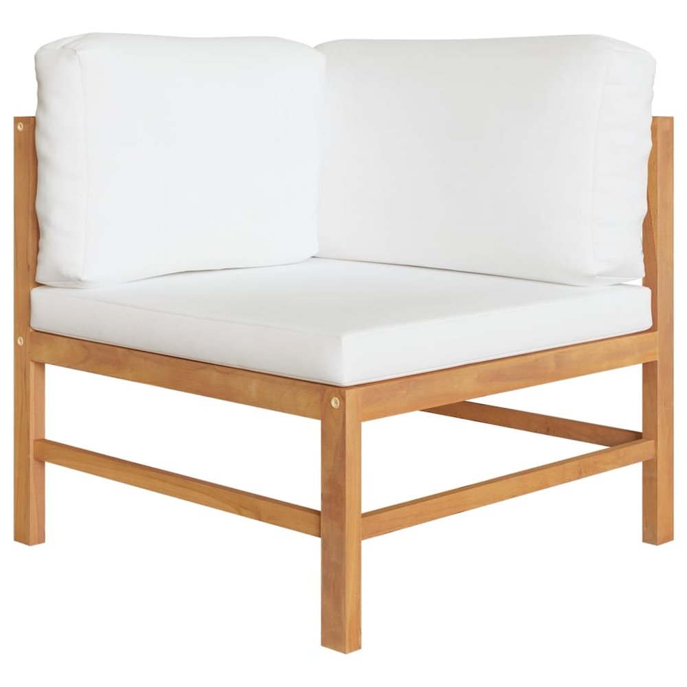 3-seater Garden Sofa Cream, Teak Wood