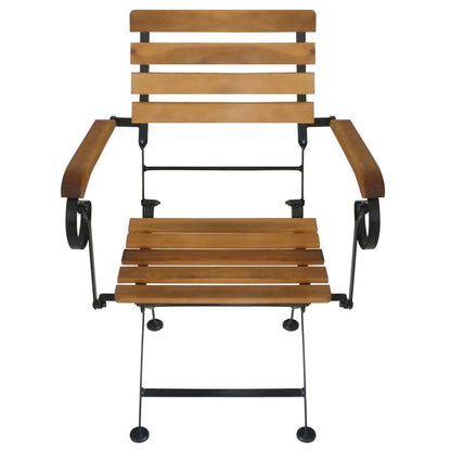 Folding Chair Set of 4 Brown and Black