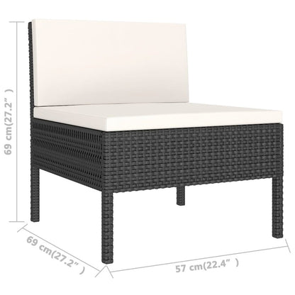Garden Lounge Set Black PE rattan Large Modular