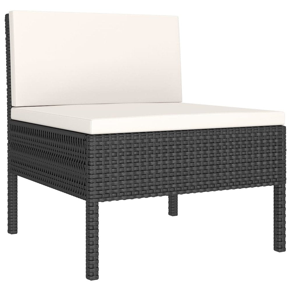 Garden Lounge Set Black PE rattan Large Modular