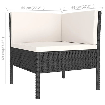 Garden Lounge Set Black PE rattan Large Modular