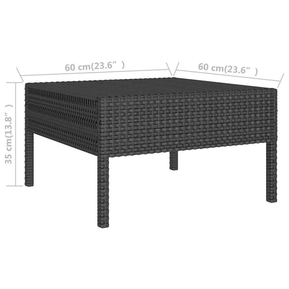 Garden Lounge Set Black PE rattan Standard Modular