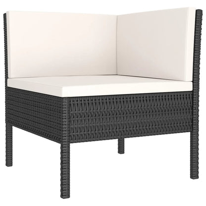 Garden Lounge Set Black, Cream White