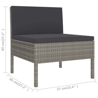 Garden Lounge Set Grey PE rattan Large Modular