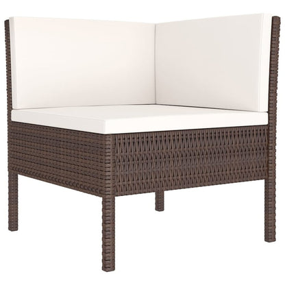 Garden Lounge Set Brown, Cream White