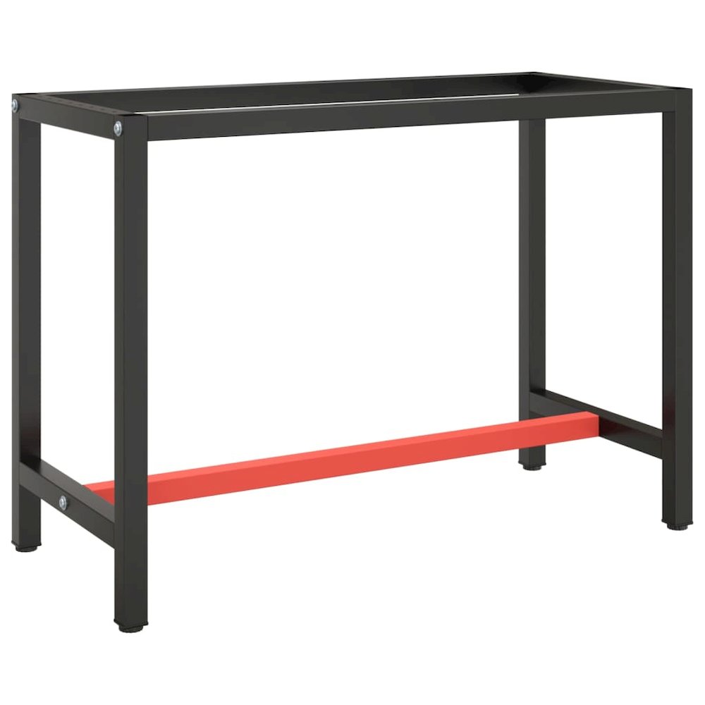 Work Bench Frame Matte Black and Matte Red 43.3"x19.7"x31.1" Metal