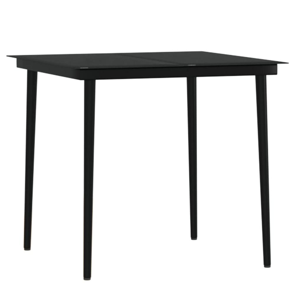 5 Piece Patio Dining Set with Cushions Black
