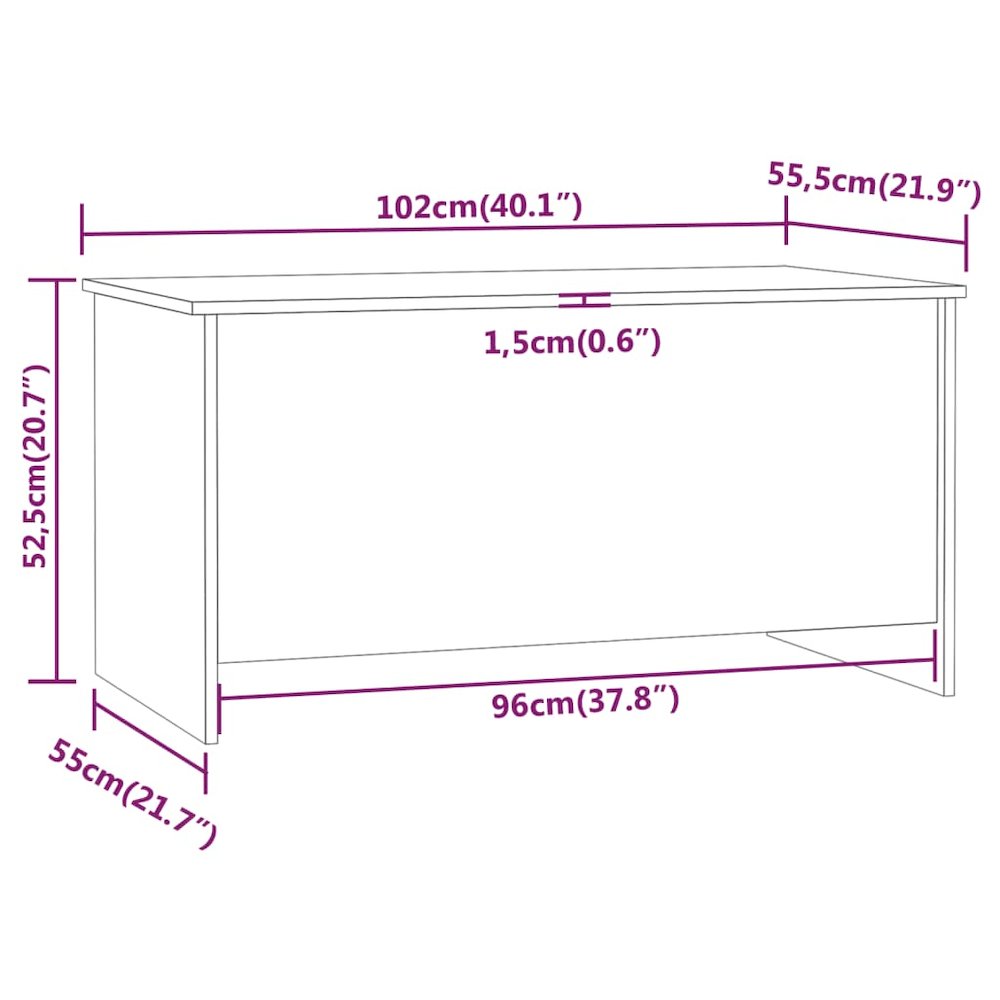 Coffee Table Brown Oak Engineered Wood Large Adjustable Height