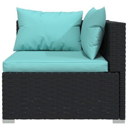 Garden Lounge Set Black and Water Blue
