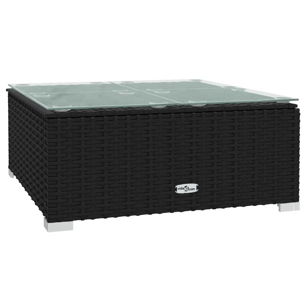 Garden Lounge Set Black and Water Blue