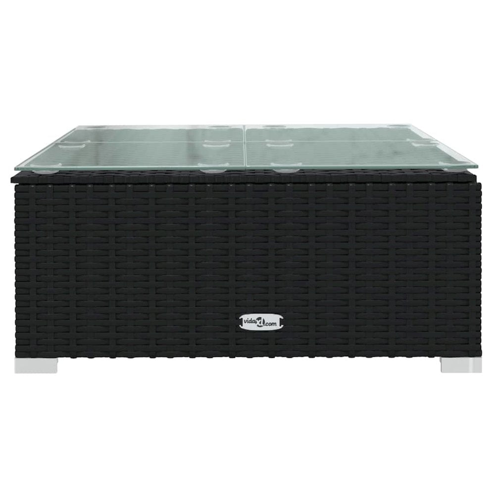 Garden Lounge Set Black and Water Blue