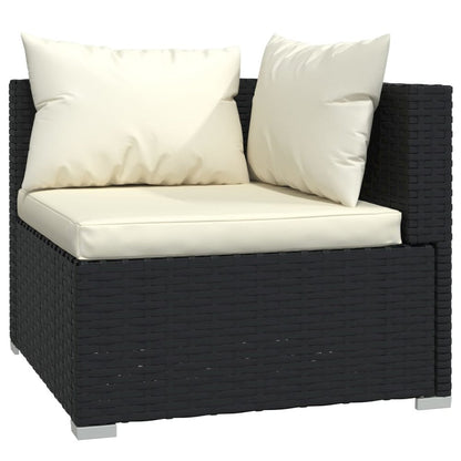Garden Lounge Set Black, Cream