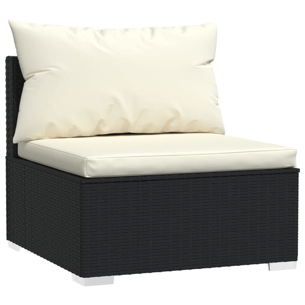 Garden Lounge Set Black, Cream