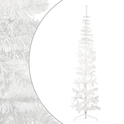 Artificial Half Christmas Tree White PVC 82.7 in Tall