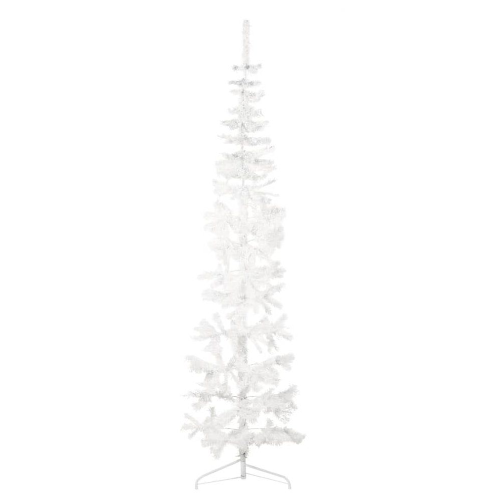 Artificial Half Christmas Tree White PVC 82.7 in Tall