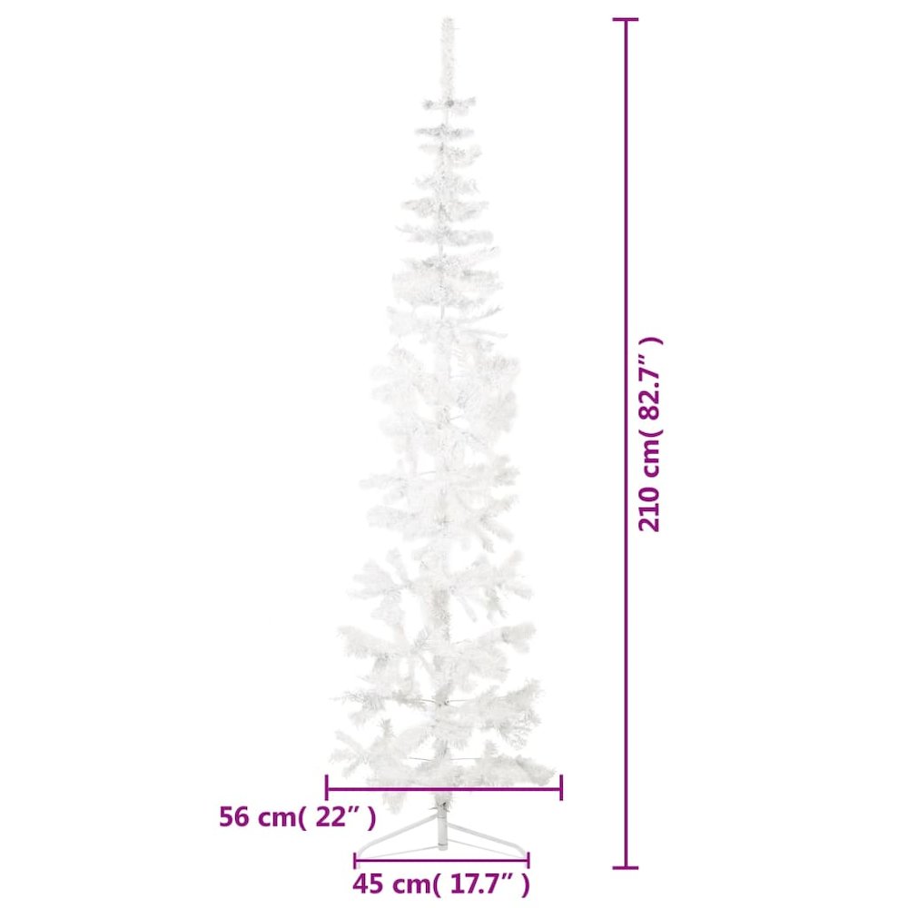 Artificial Half Christmas Tree White PVC 82.7 in Tall