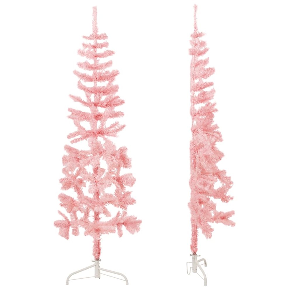 Artificial Half Christmas Tree Pink PVC Slim