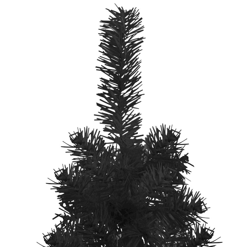 Artificial Half Christmas Tree Black PVC, Steel Slim