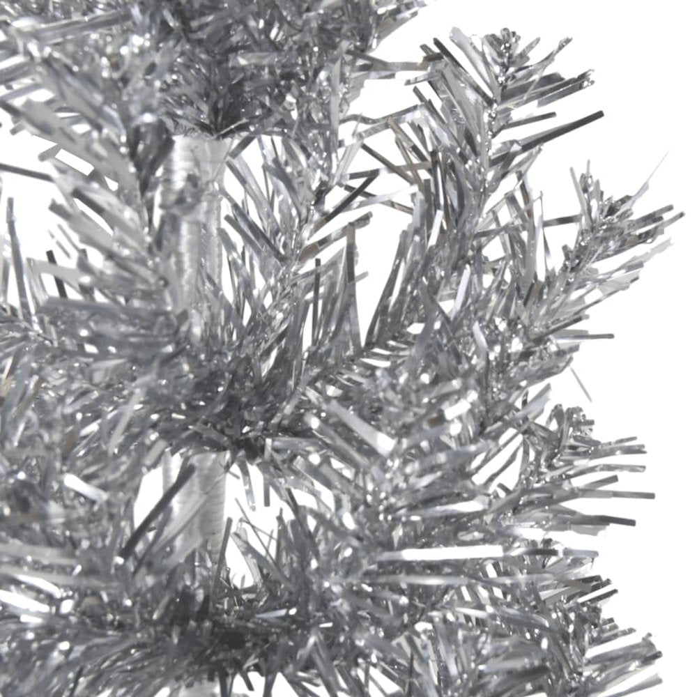 Artificial Half Christmas Tree Silver PVC, Steel Extra Tall