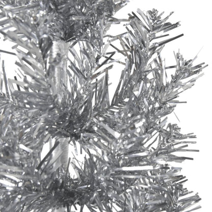 Artificial Half Christmas Tree Silver PVC, Steel Extra Tall