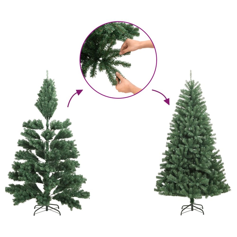 Artificial Half Christmas Tree Silver PVC, Steel Extra Tall