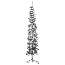 Artificial Half Christmas Tree Green and white PVC, steel