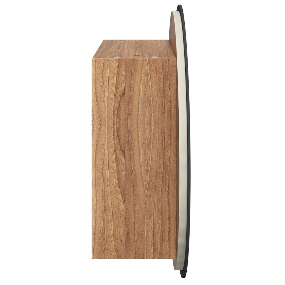 Bathroom Cabinet Oak, White Engineered wood, Glass, PVC, Copper