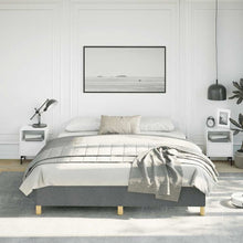 Bed Frame Dark Grey Polyester Fabric Double Bed Frame