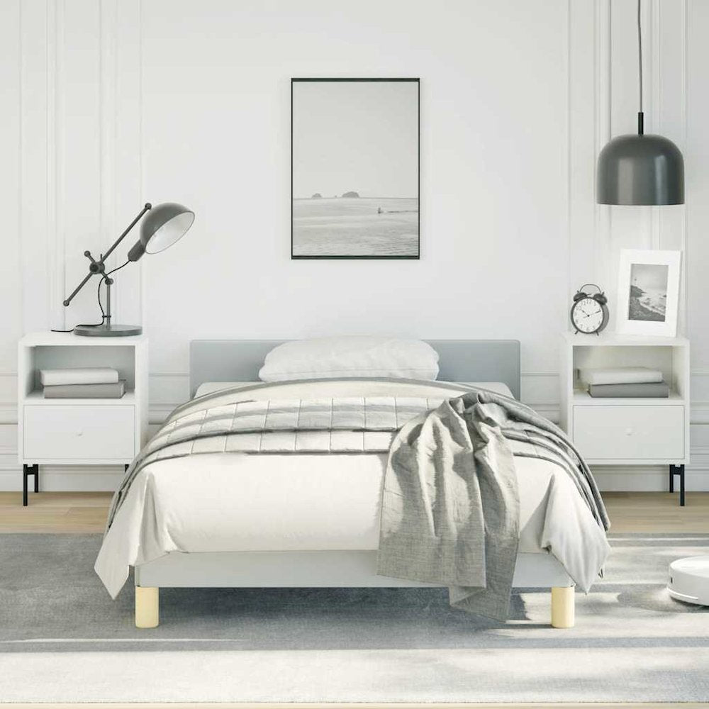 Bed Frame With Headboard Light grey