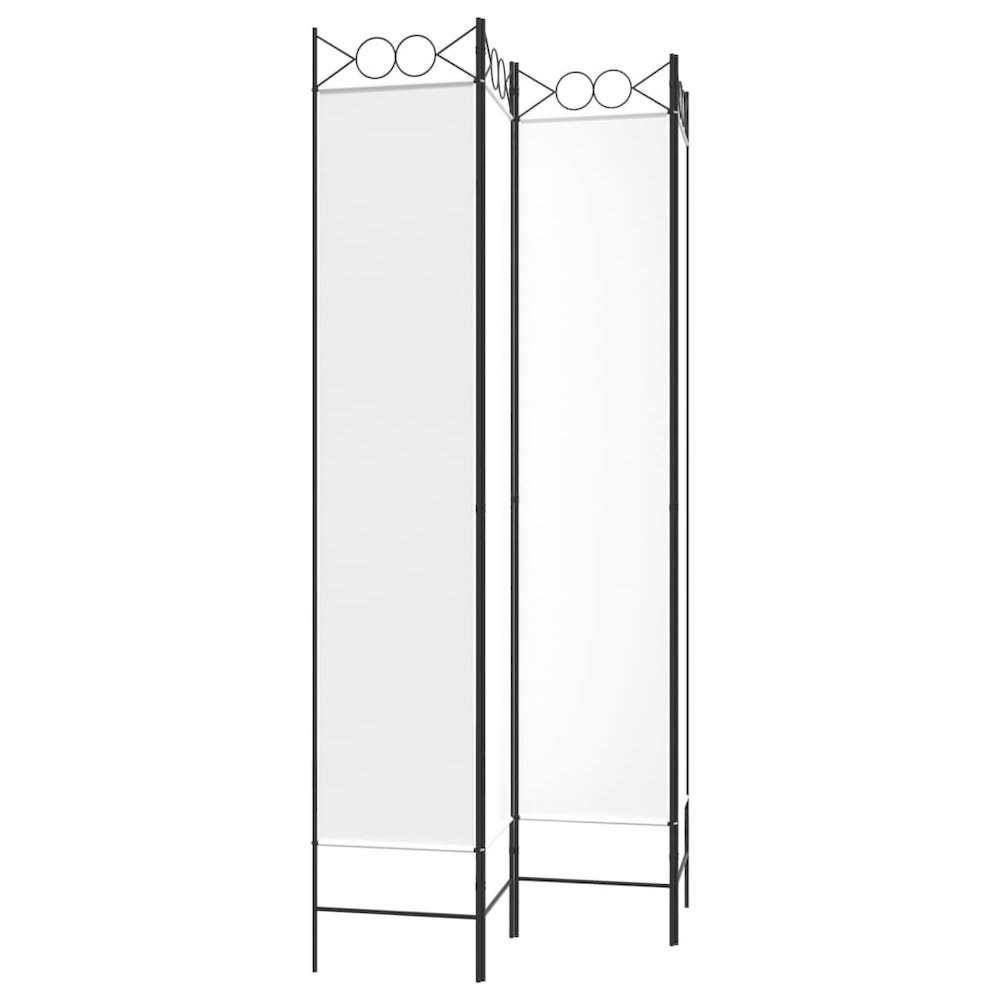 4-Panel Room Divider White 63"x86.6" Fabric