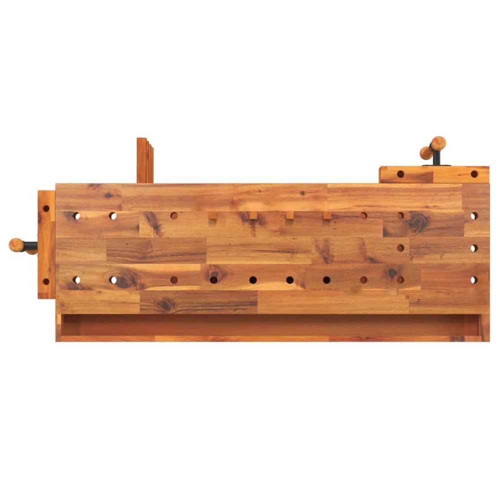Workbench with Drawer and Vices 48.8"x20.5"x32.7" Solid Wood Acacia