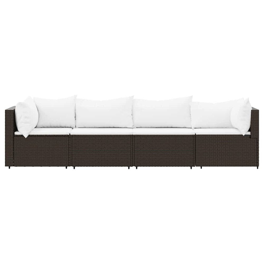 Patio Lounge Set Brown, Cream White