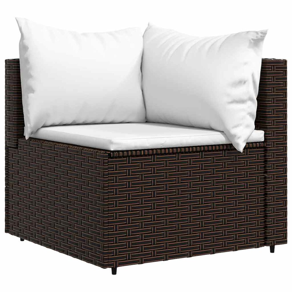 Patio Lounge Set Brown, Cream White