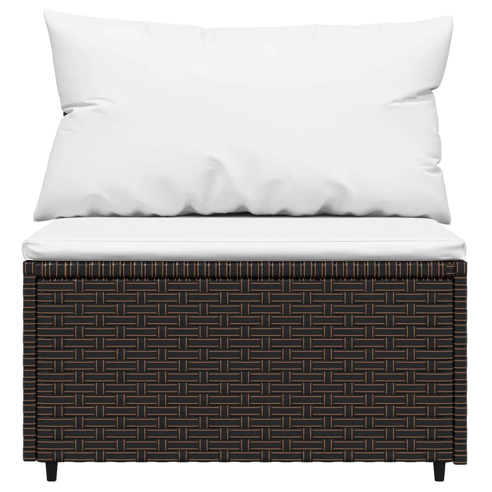 Patio Lounge Set Brown, Cream White
