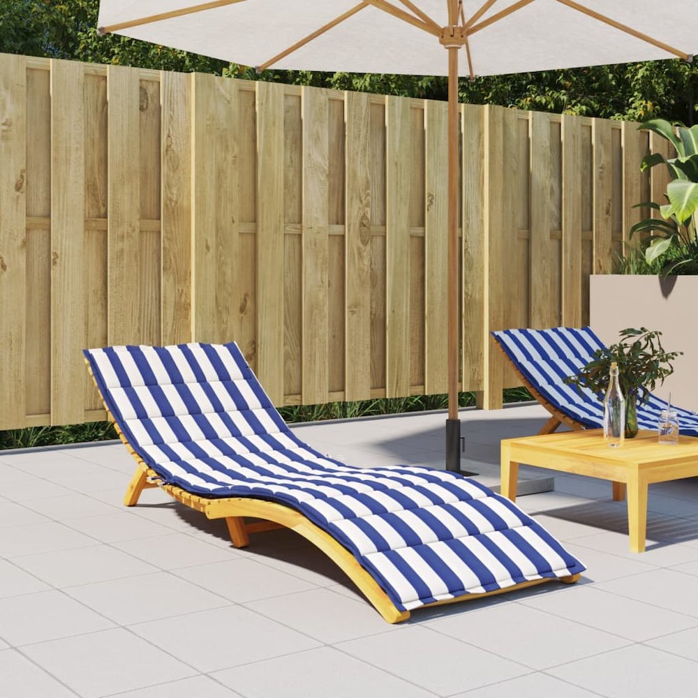 Sun Lounger Cushion Blue and White Striped