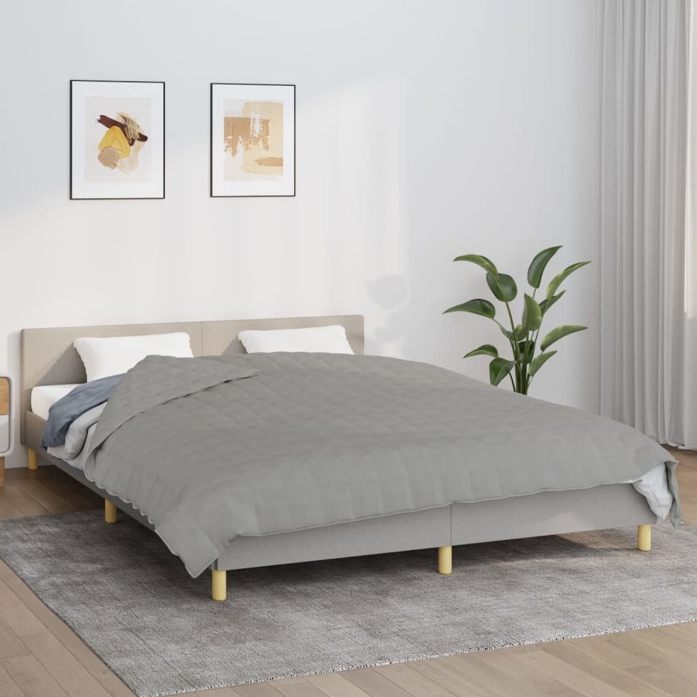 Weighted Blanket Grey Cotton, Polyester, Glass Beads 86.6 x 90.6 in