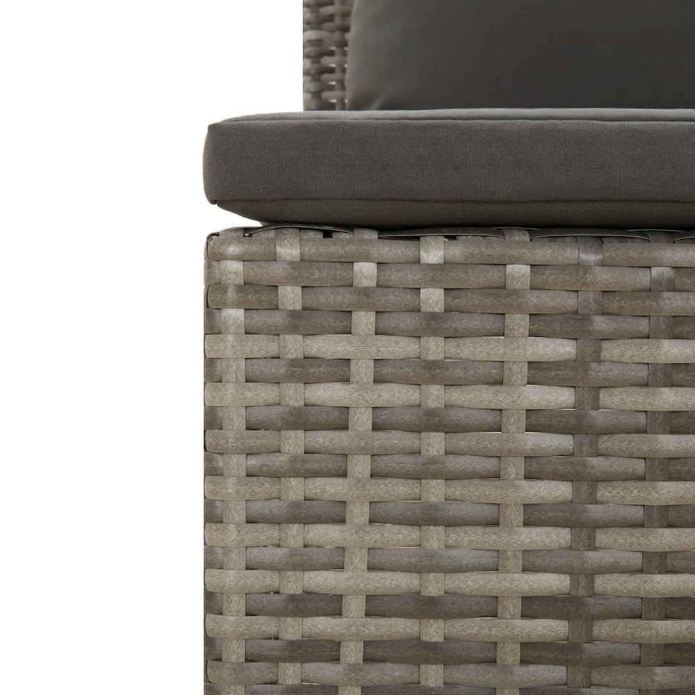 2-seater Garden Sofa Grey Poly rattan, powder-coated steel, polyester