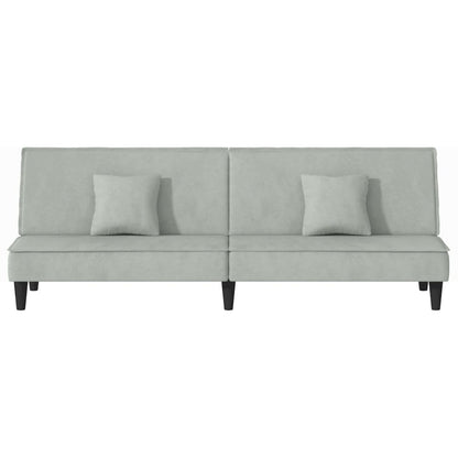 Sofa Bed Light Grey Velvet (100% polyester), plywood