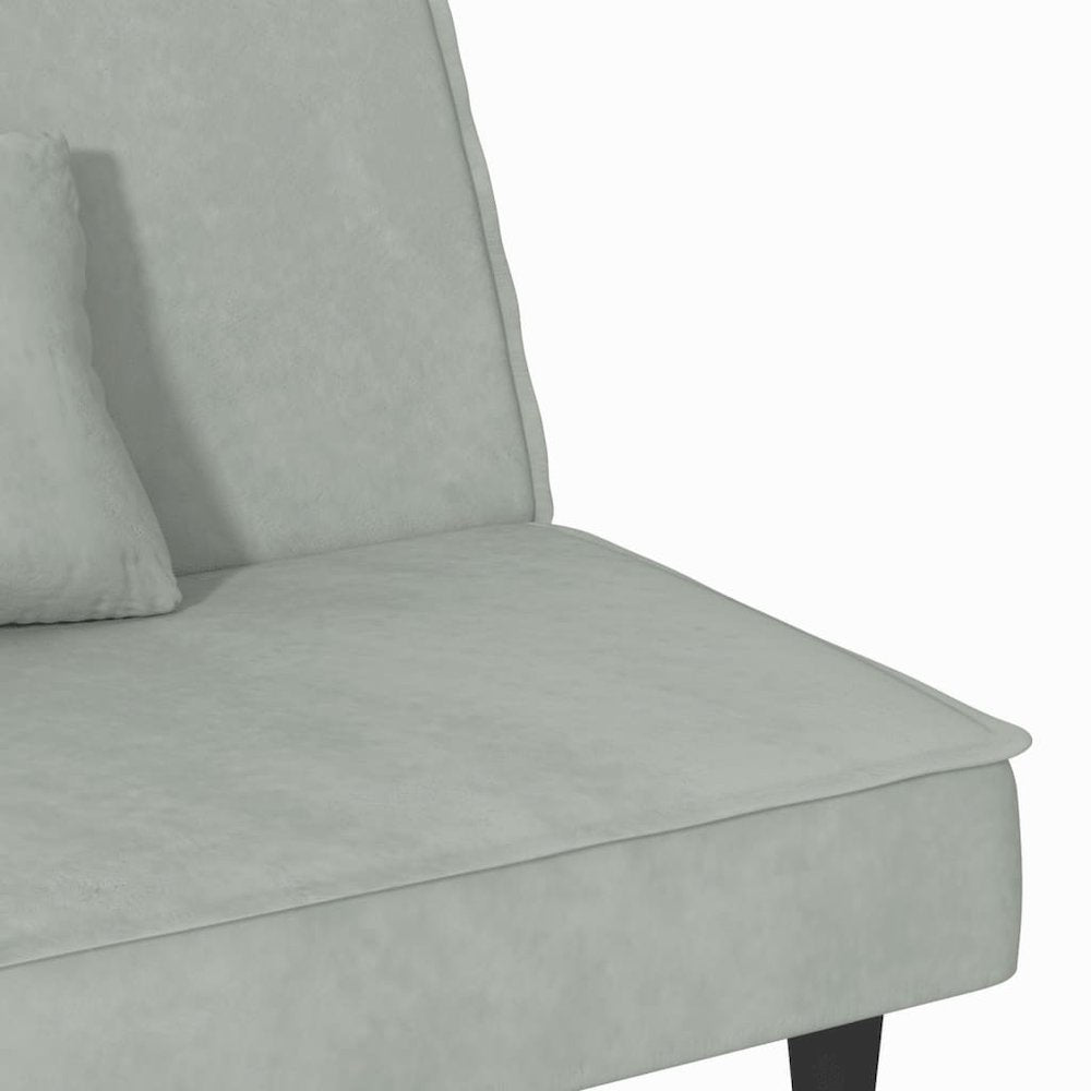Sofa Bed Light Grey Velvet (100% polyester), plywood