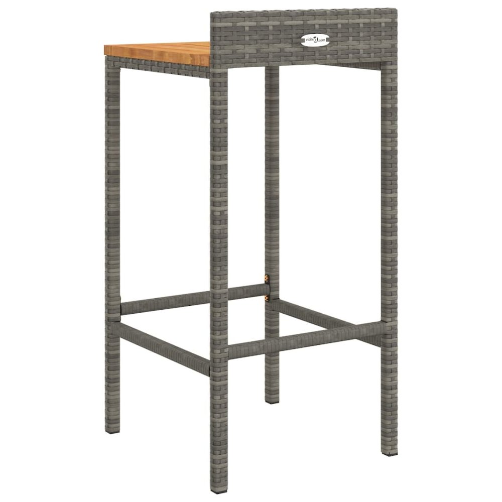 Bar Stool Set of 2 Grey